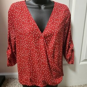 Stylish Red Polka Dot Blouse by West Kei